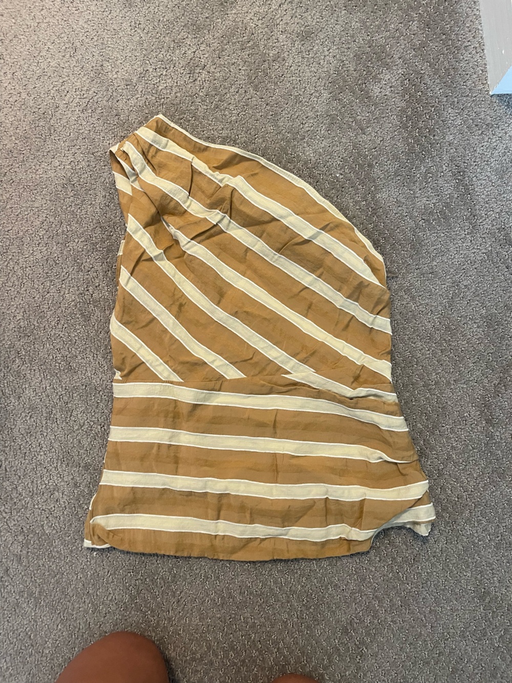 Zara Mustard and Cream Striped Top